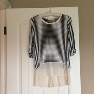 Black and Ivory Hi-Low Tunic